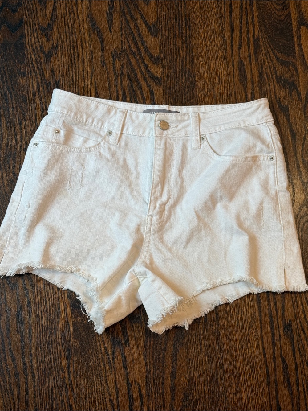 White Frayed Hem Women's Denim Shorts size medium